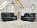 Galaxy Tech Electric Recliner Sofa 3+2 Set Black