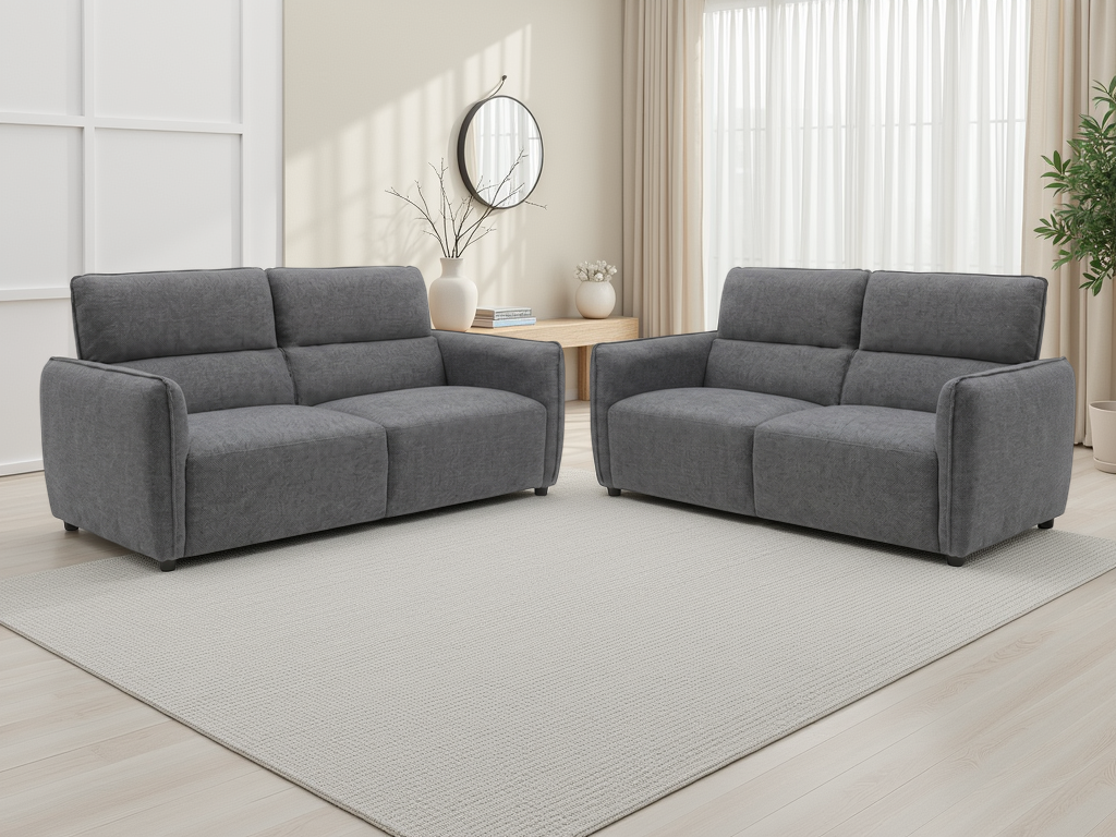 Ascot Sofa 3+2 Set Charcoal