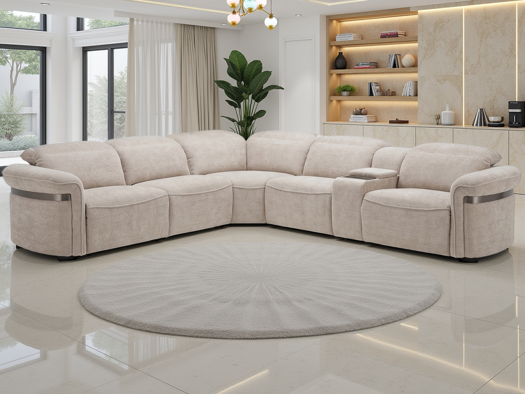 Bicester Electric Recliner Sofa Large Corner Beige