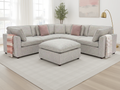 Santorini Sofa Large Corner with Footstool Grey