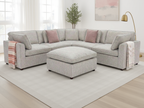 Santorini Sofa Large Corner with Footstool Grey