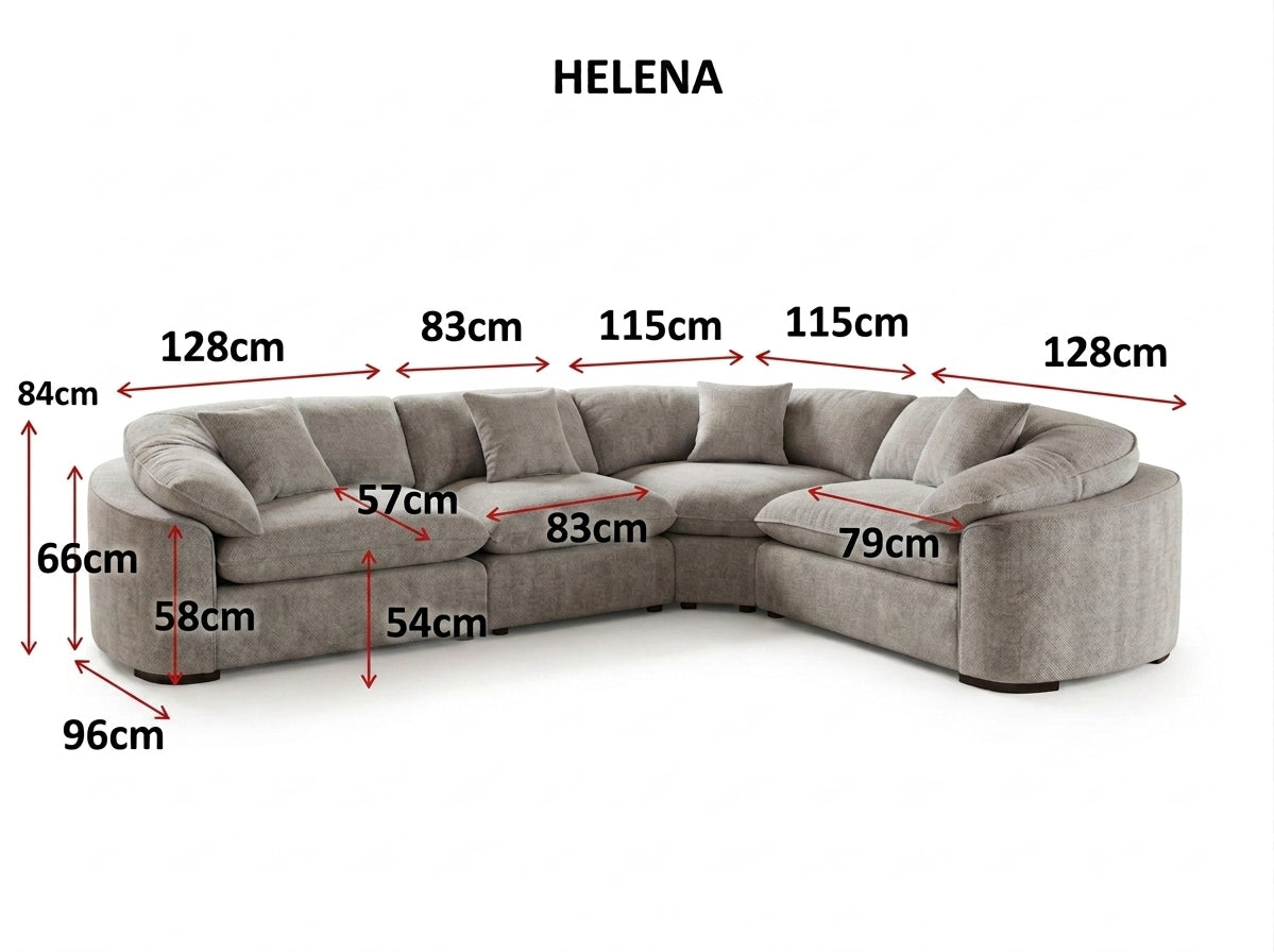 Helena Sofa Large Corner Grey