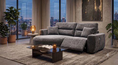 Denver Sofa Electric Recliner Left Hand Black