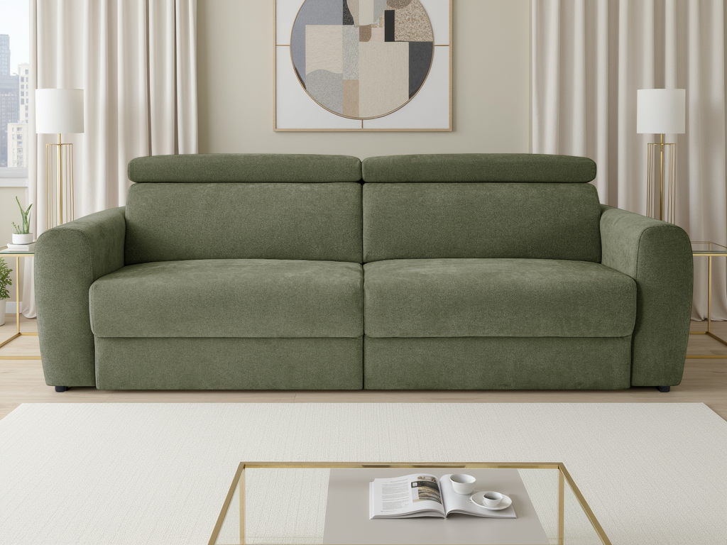 Dakota Electric Sofa Bed 3 Seater Green