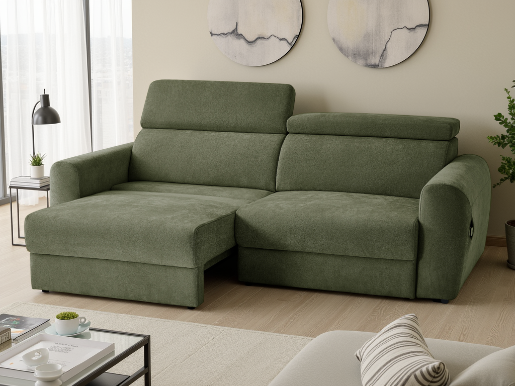 Dakota Electric Sofa Bed 3 Seater Green