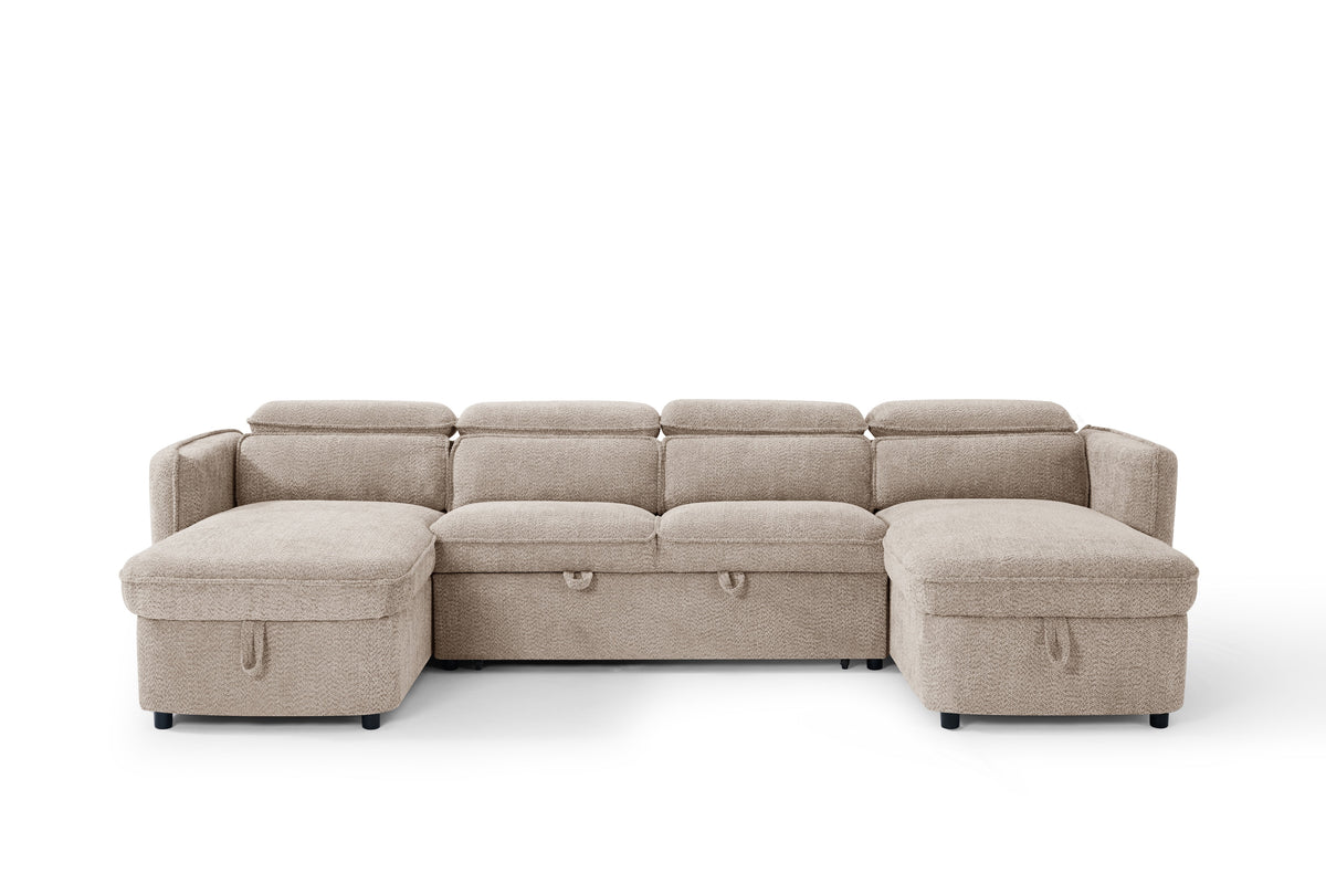Capri Sofa Bed U Shape Corner Beige