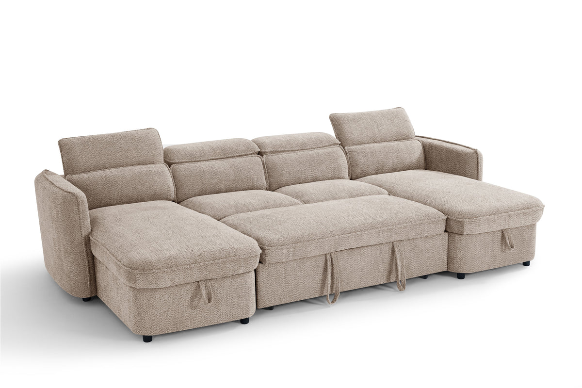 Capri Sofa Bed U Shape Corner Beige