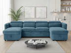 Capri Sofa Bed U Shape Corner Blue