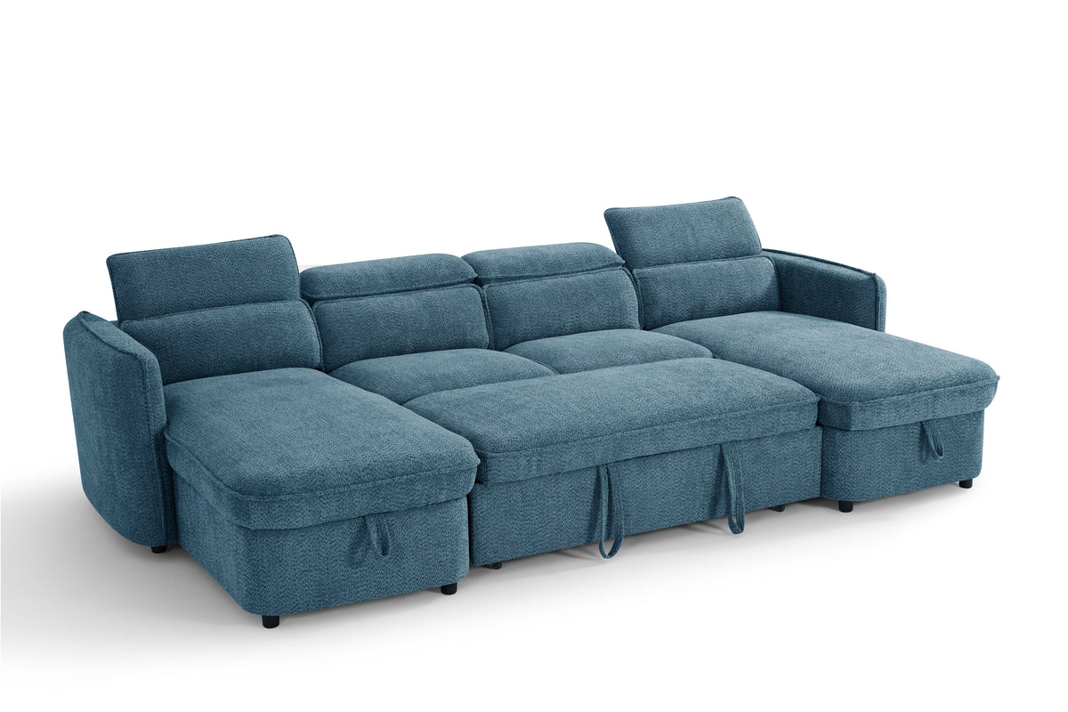 Capri Sofa Bed U Shape Corner Blue