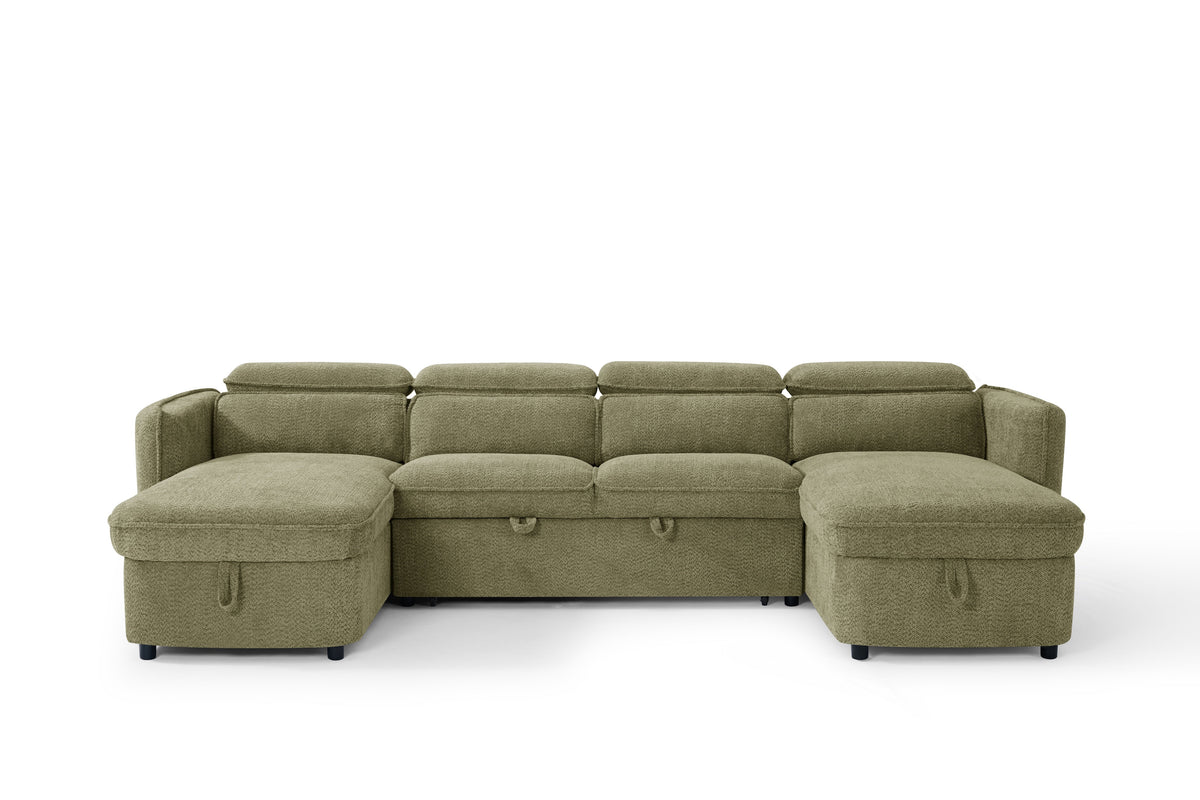 Capri Sofa Bed U Shape Corner Green