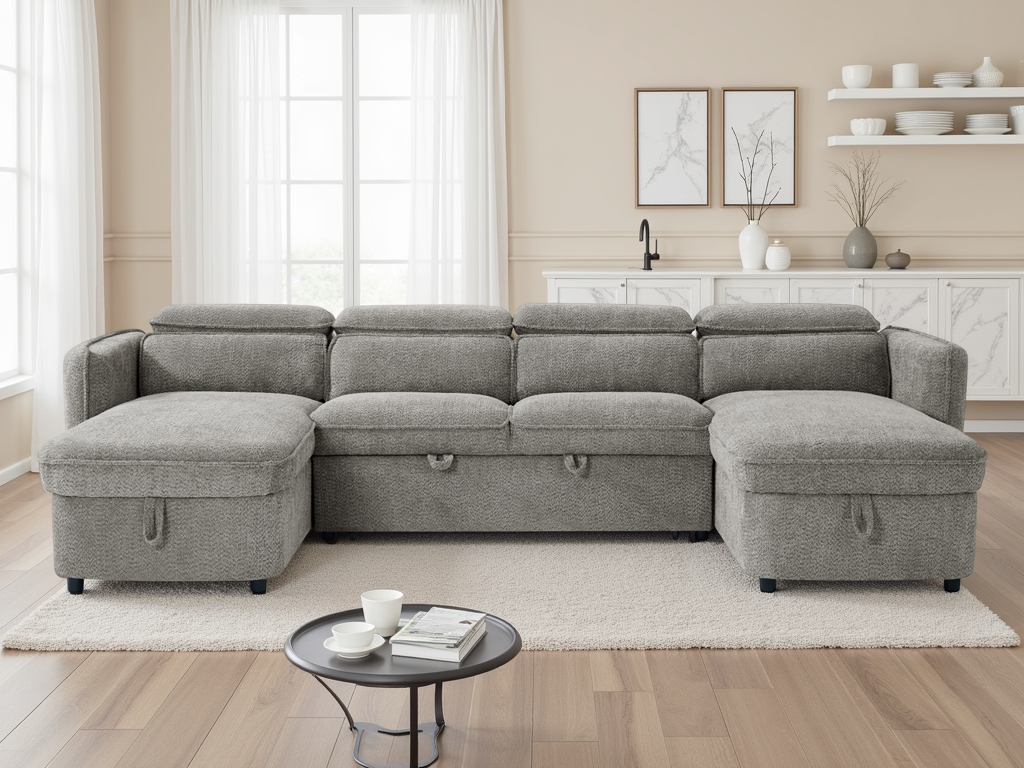 Capri Sofa Bed U Shape Corner Grey