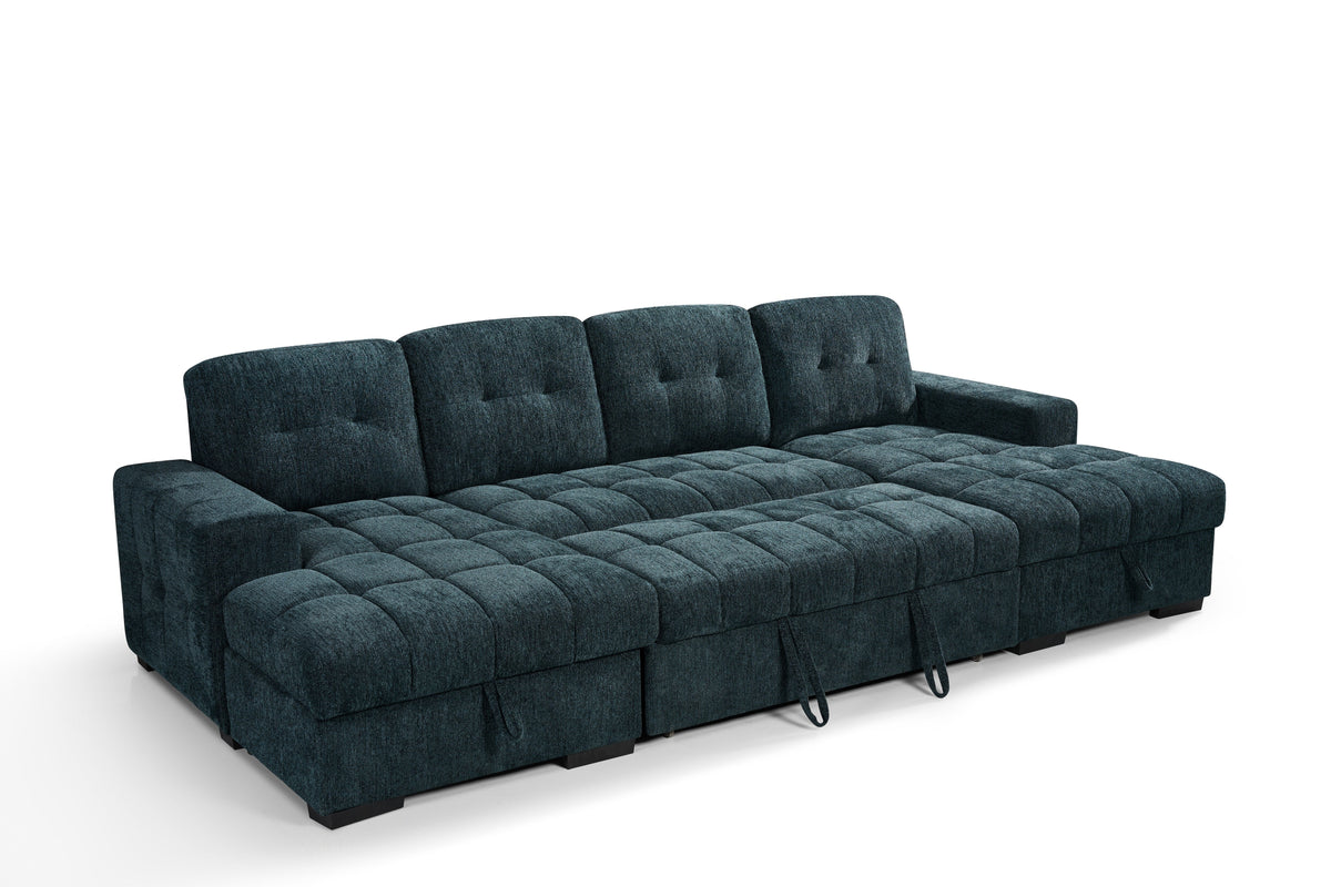 Palermo Sofa Bed U Shape Corner Teal