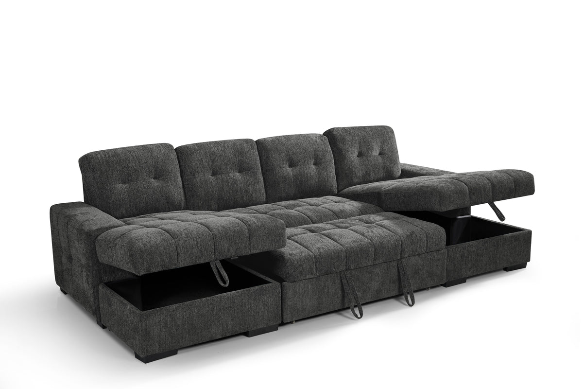 Palermo Sofa Bed U Shape Corner Grey