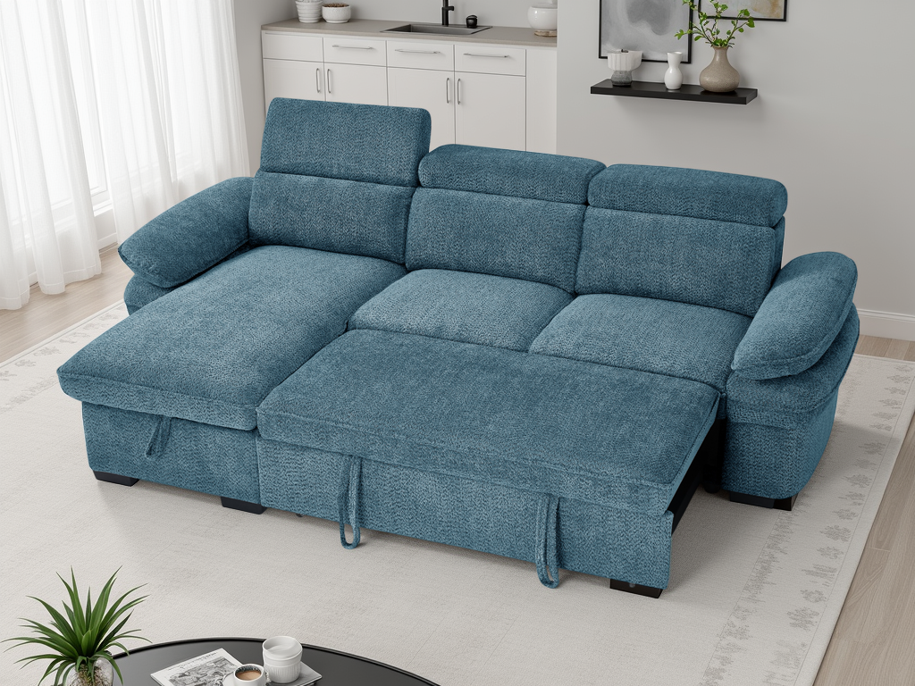 Hudson Sofa Bed Universal Corner Blue