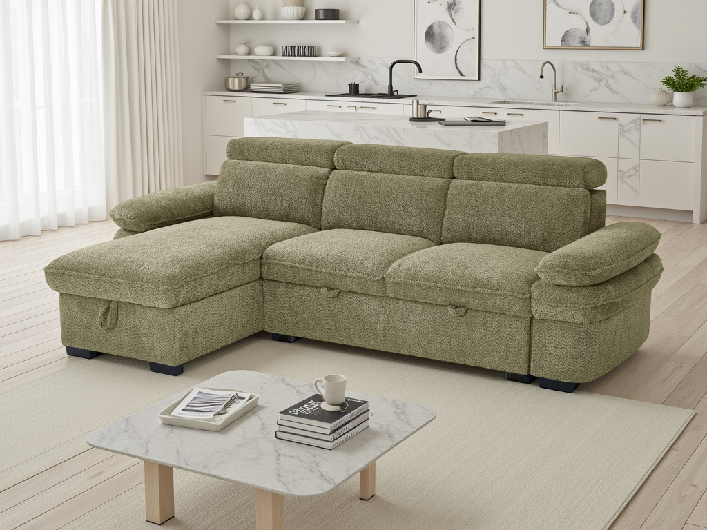 Hudson Sofa Bed Universal Corner Green