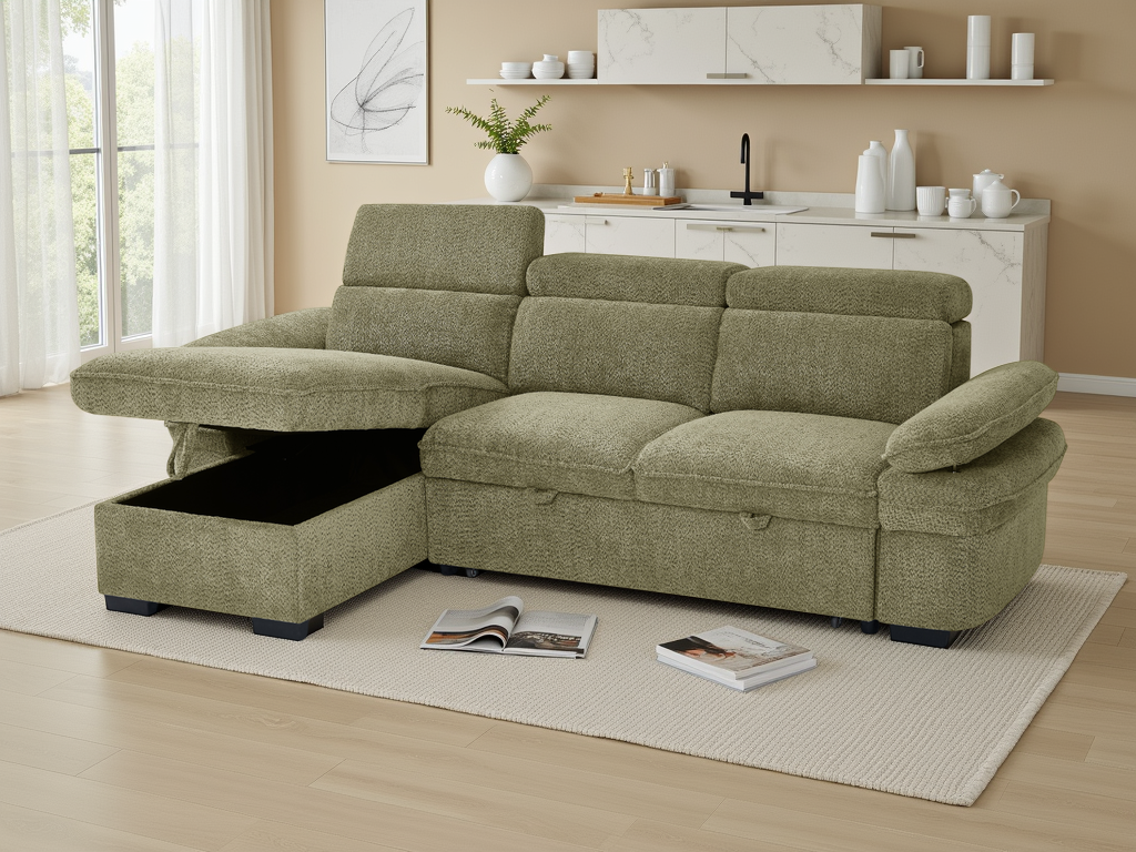 Hudson Sofa Bed Universal Corner Green