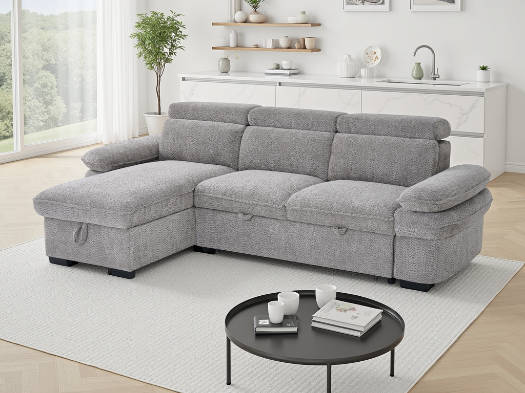 Hudson Sofa Bed Universal Corner Grey
