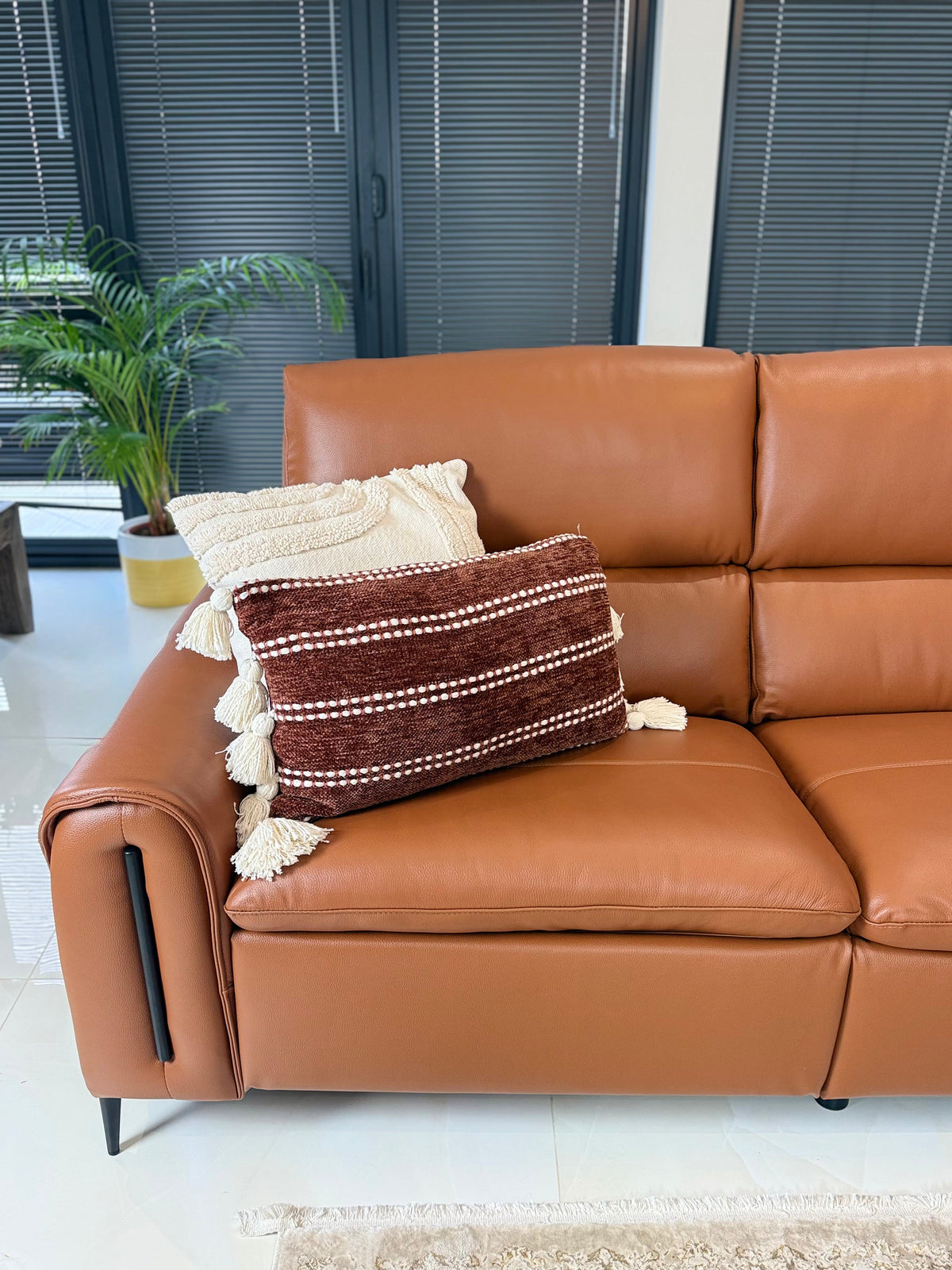 Arizona Electric Recliner Sofa Large Corner Tan