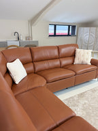 Arizona Electric Recliner Sofa Large Corner Tan