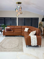 Arizona Electric Recliner Sofa Large Corner Tan