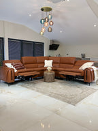 Arizona Electric Recliner Sofa Large Corner Tan