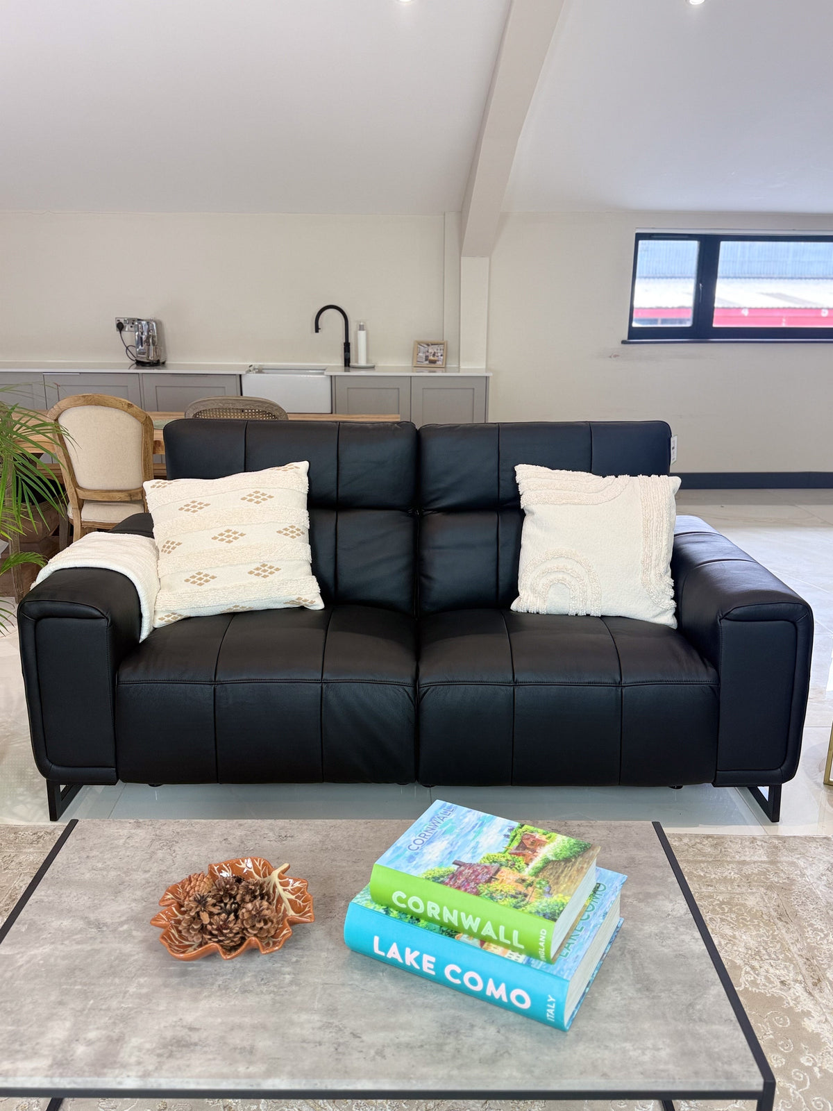 Richmond Electric Recliner Sofa 3+2 Set Black