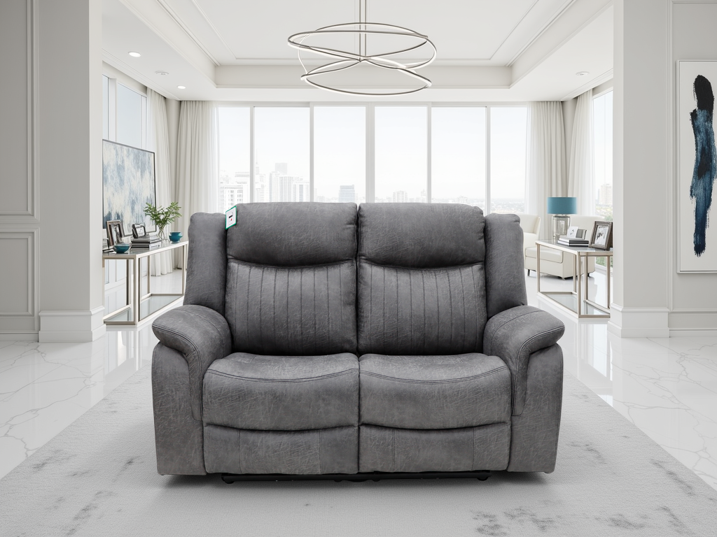 Leon Electric Recliner Sofa 2 Seater Grey