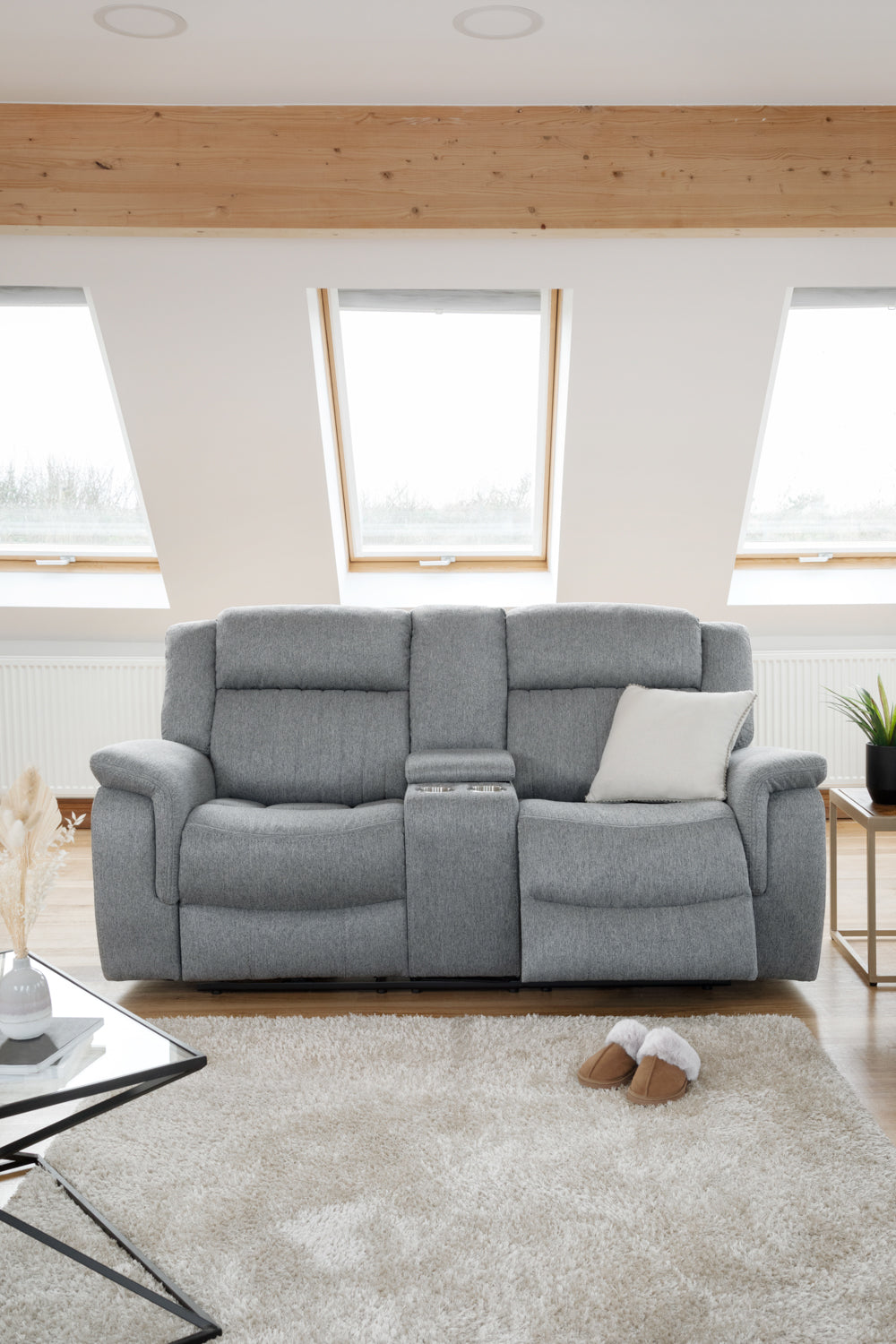 Linden Electric Recliner Sofa 2 Seater Grey