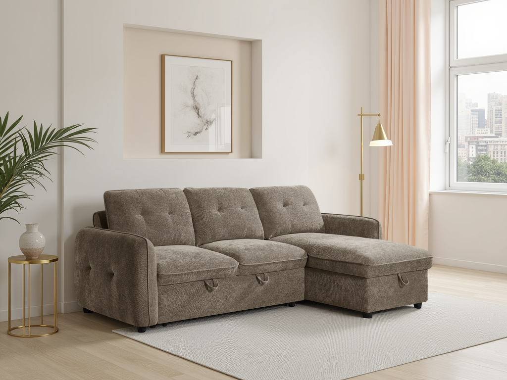 Moscow Sofa Bed Universal Corner Brown