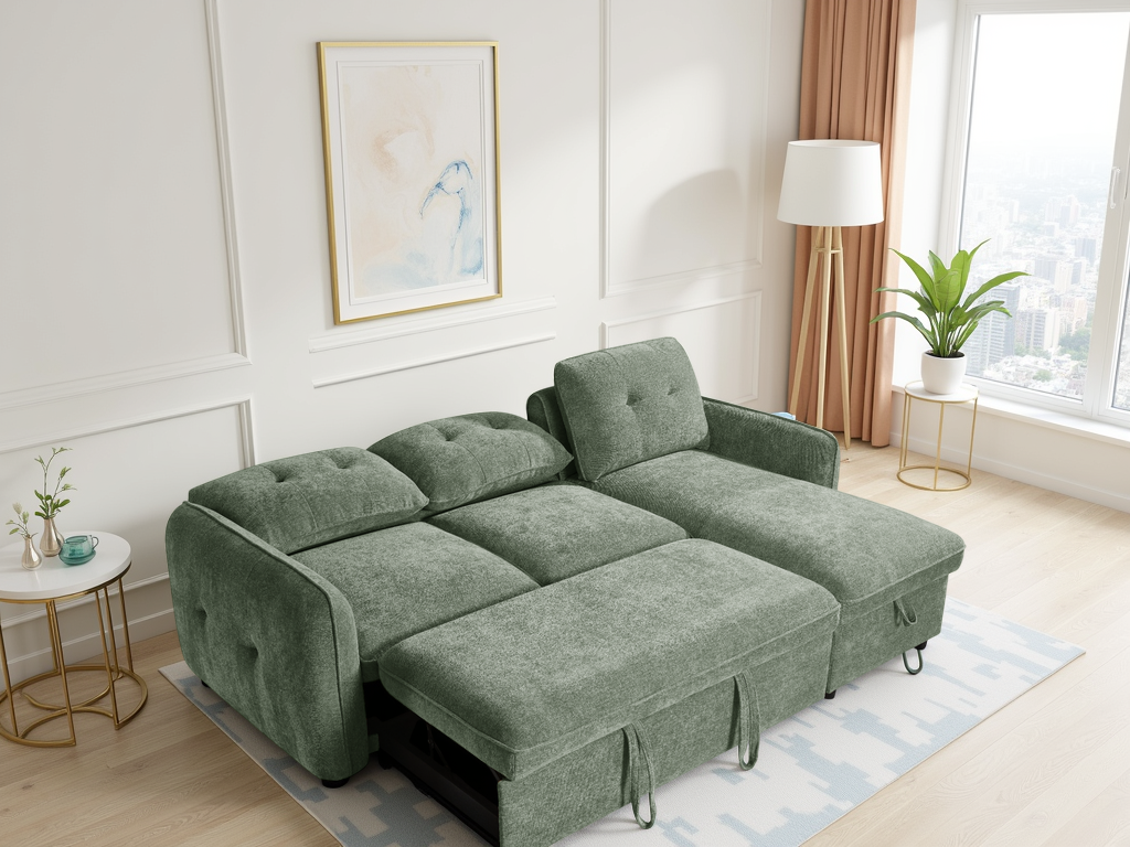 Moscow Sofa Bed Universal Corner Green