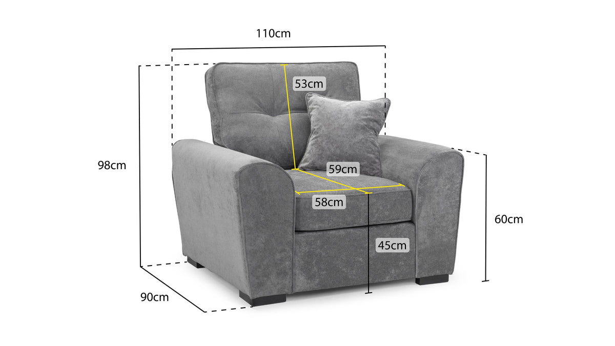 Maxwell Sofa Armchair Grey