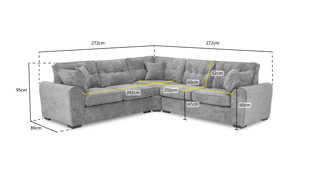 Maxwell Sofa Large Corner Grey