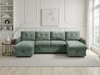 Moscow Sofa Bed U Shape Corner Green