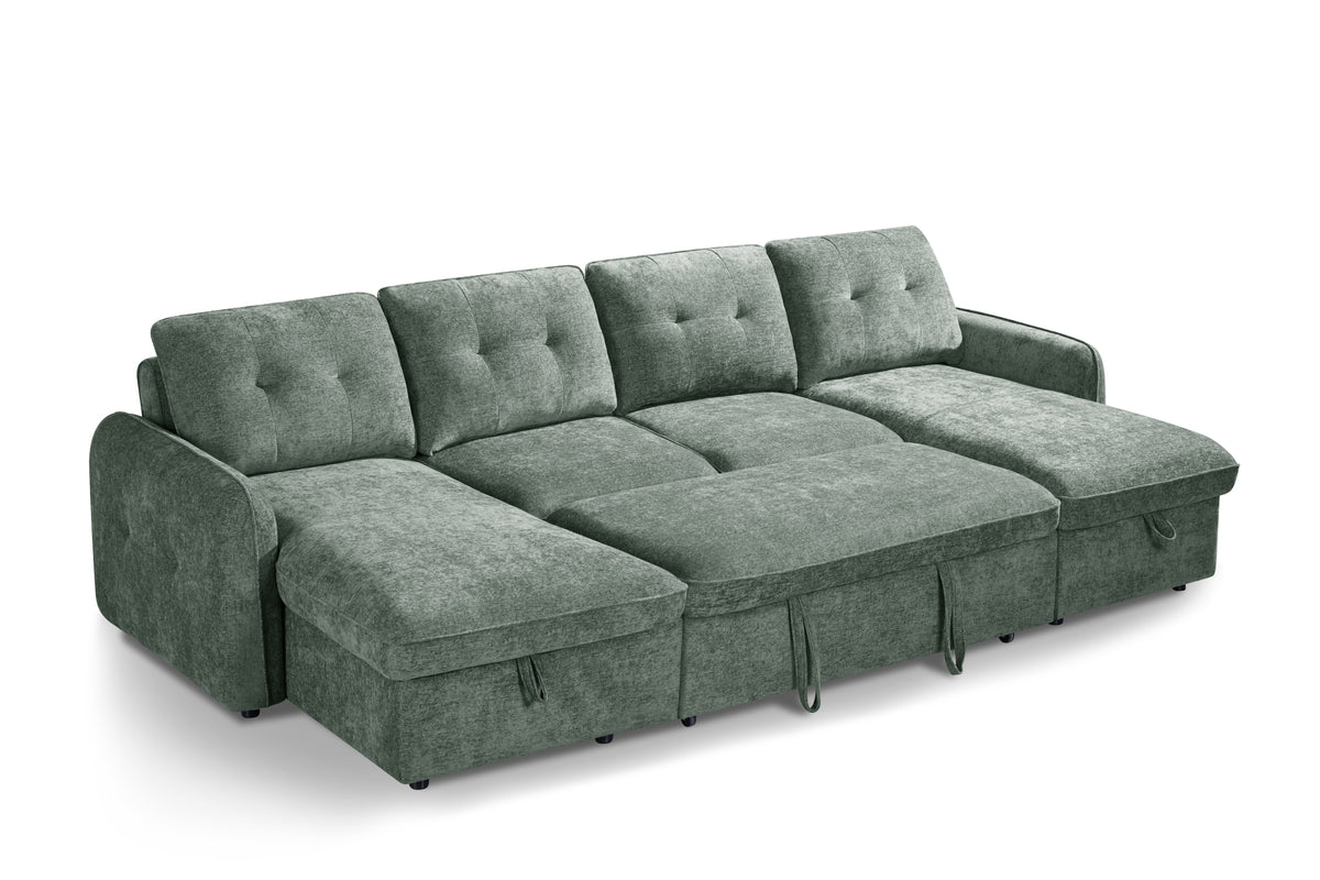 Moscow Sofa Bed U Shape Corner Green