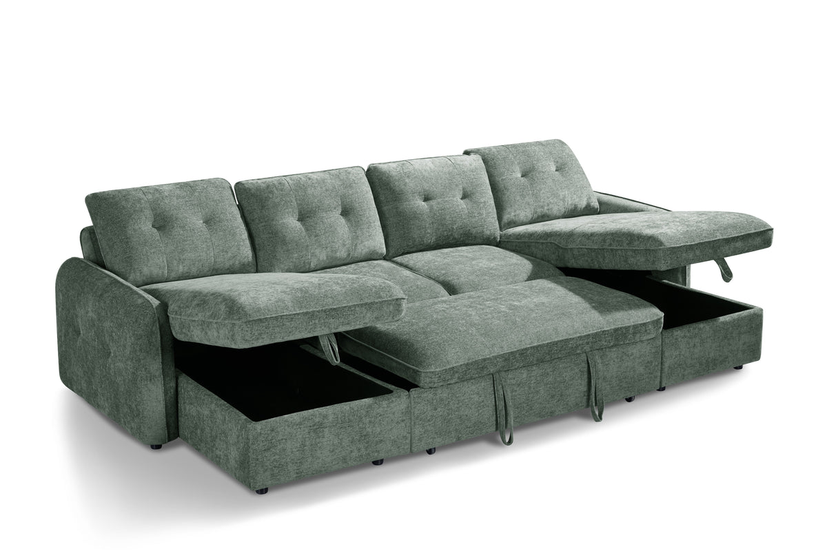 Moscow Sofa Bed U Shape Corner Green
