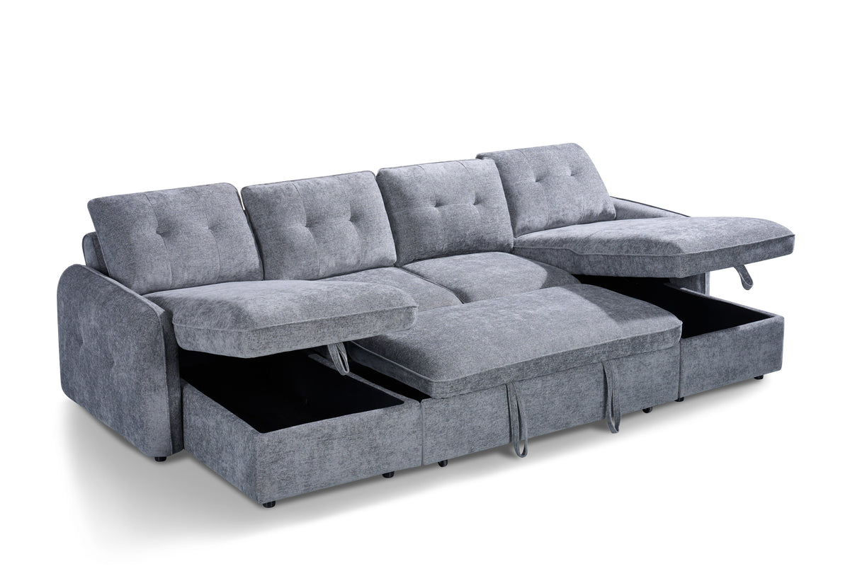 Moscow Sofa Bed U Shape Corner Grey