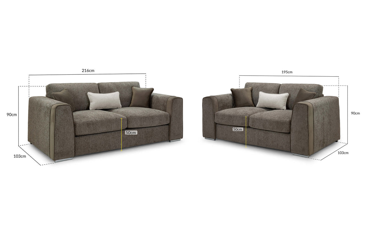 Naples Sofa 3+2 Set Mocha