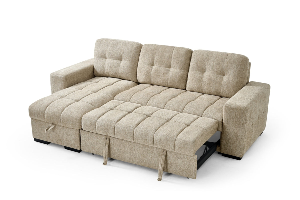 Palermo Universal Corner Sofa Bed Beige
