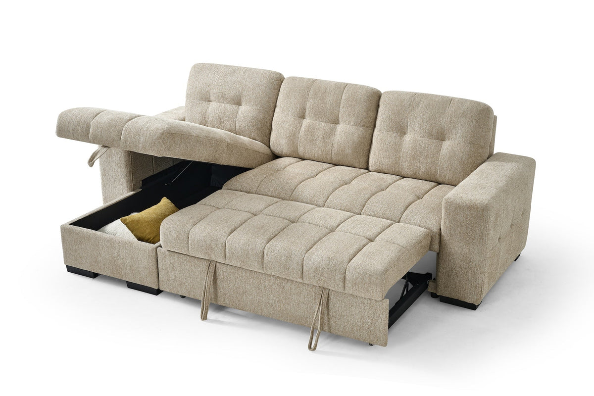 Palermo Universal Corner Sofa Bed Beige