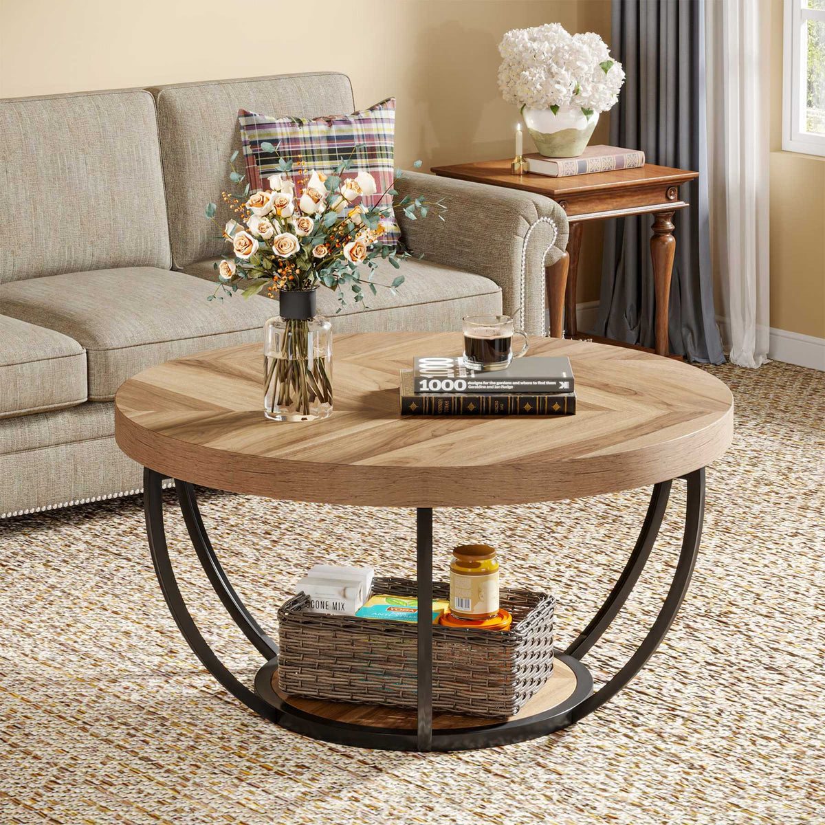 31.7-inch round coffee table