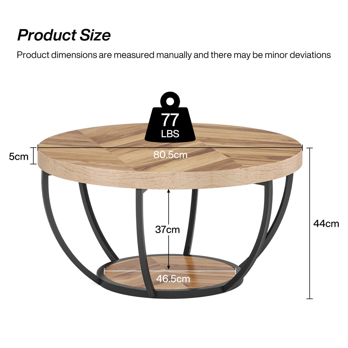 31.7-inch round coffee table