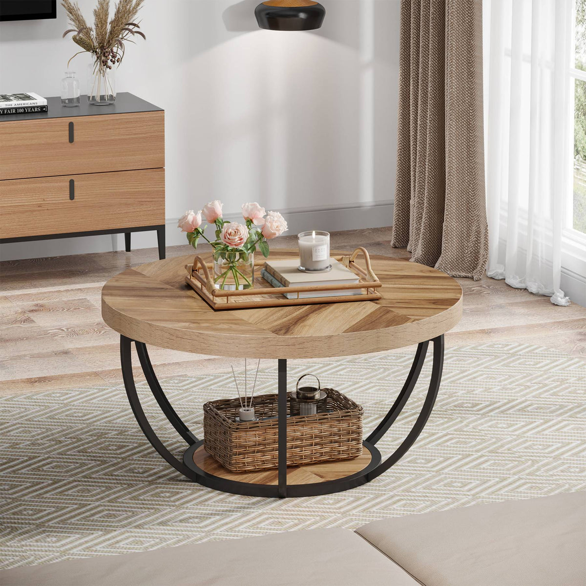 31.7-inch round coffee table