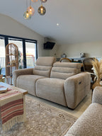 Tokyo Electric Recliner 3 Seater Beige
