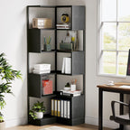 6-Tier Corner Bookshelf Unit，Metal Frame for Living Room Home Office