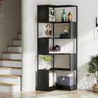 6-Tier Corner Bookshelf Unit，Metal Frame for Living Room Home Office