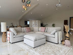 Santorini Sofa Large Corner with Footstool Grey
