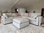 Santorini Sofa Large Corner with Footstool Grey