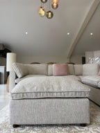 Santorini Sofa Large Corner with Footstool Grey