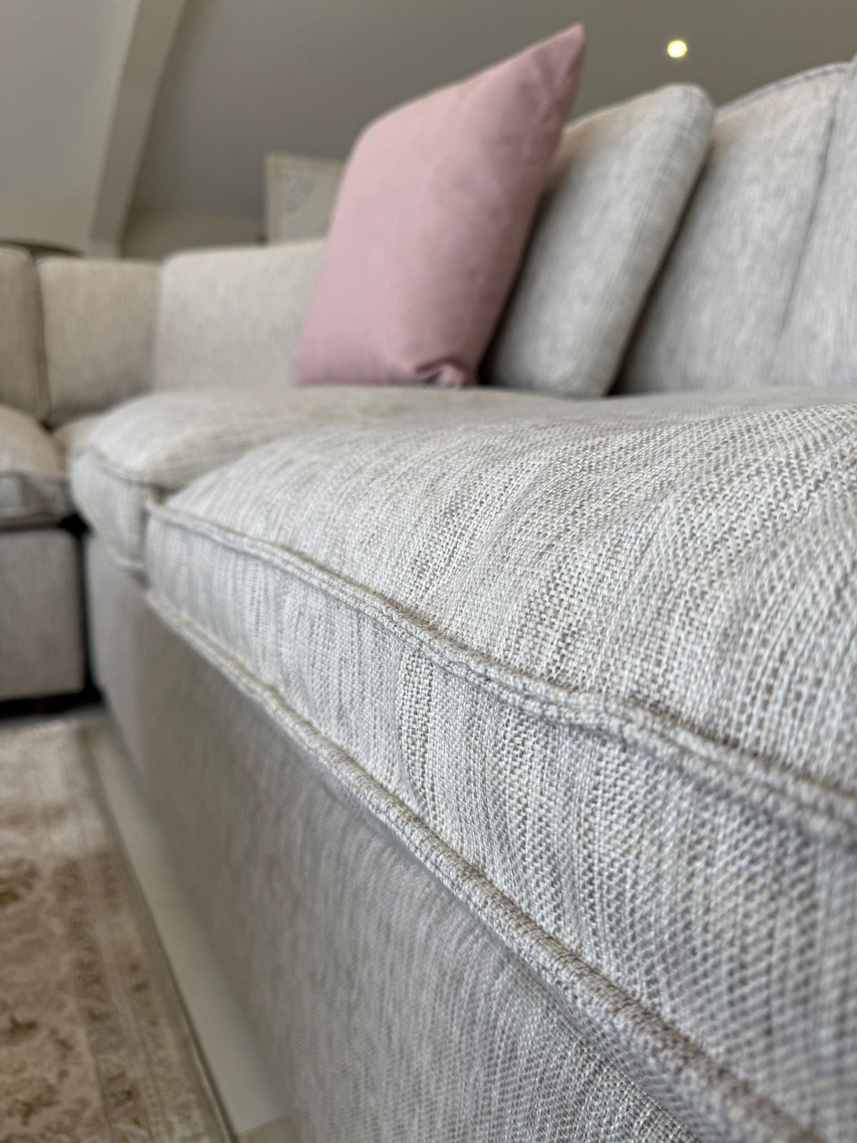 Santorini Sofa Large Corner with Footstool Grey