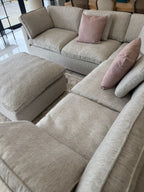 Santorini Sofa Large Corner with Footstool Grey